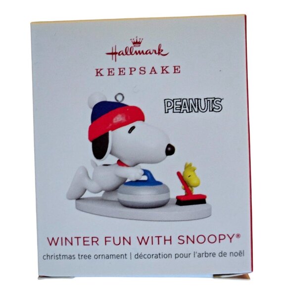 Hallmark Keepsake 2018 Winter Fun With Snoopy Christmas Tree Ornament Featuring - Picture 1 of 8
